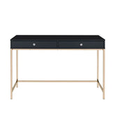 Ottey Black High Gloss & Gold Finish Writing Desk Model 93540 By ACME Furniture